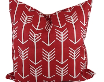 Red pillow cover, Decorative pillow, Throw pillow, Arrow pillow, Couch pillow, Toss pillow, Lumbar pillow, 12x16, 12x20, 16x16, 18x18, 20x20