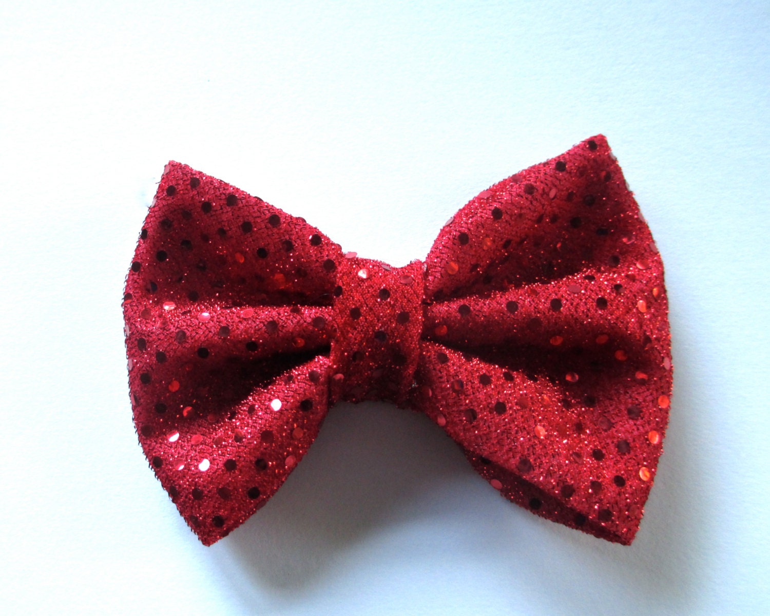 Red Sequin Hair Bow Christmas Hair Bow Red Hair Bow