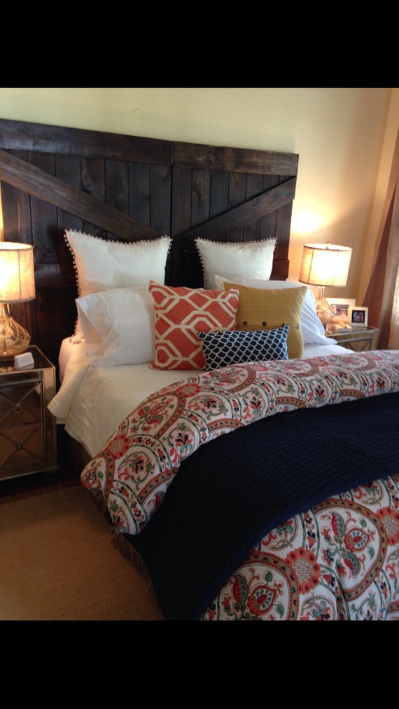 Items similar to Handmade Barn Door Headboard on Etsy