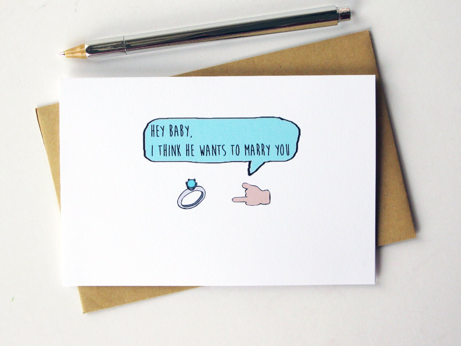 Funny Engagement Cardfunny Wedding By Nocturnalpaper On Etsy 6438