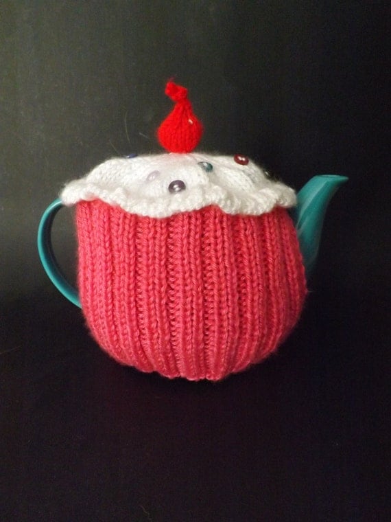 Knit Cupcake Teapot Cozy Knit Teapot Cosy Knitted Tea Cosy
