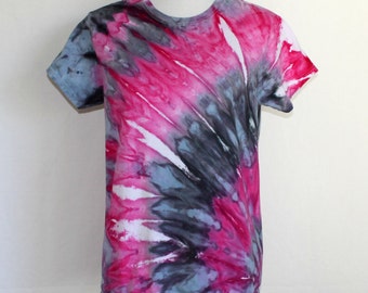 Pink and Black Womens Tie Dye Shirt, Pink Tie Dye T-Shirt, Black and ...