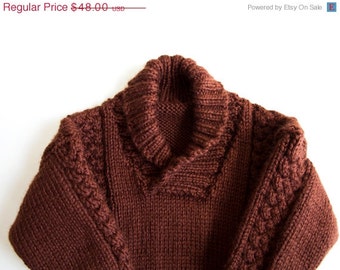 baby sweater knit pullover toddler cable unky ch soft months brown