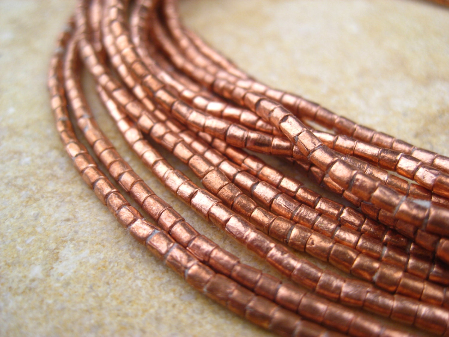 Copper Tube Beads From the Villages of Ethiopia African Metal