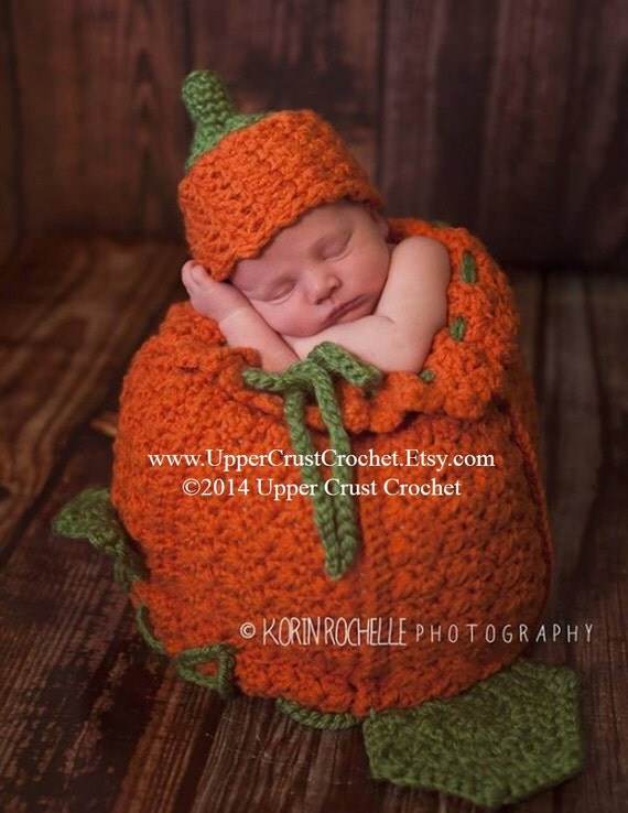 Chunky Crochet Little Pumpkin Cocoon and Beanie PATTERN