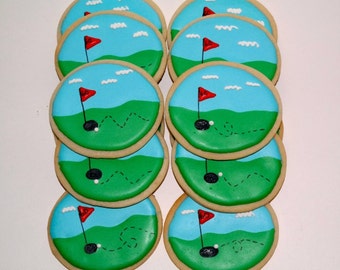 Items Similar To Golf Themed Decorated Sugar Cookies On Etsy