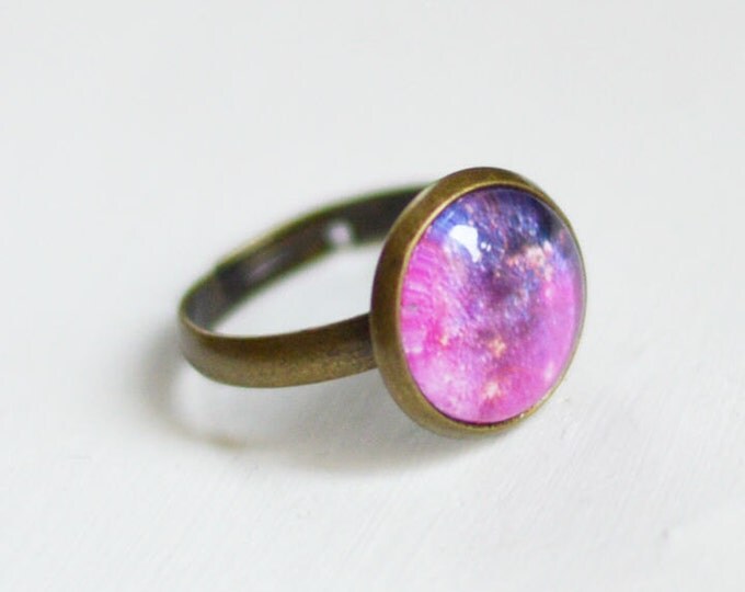 SALE! Dimensionless ring with space from glass and brass