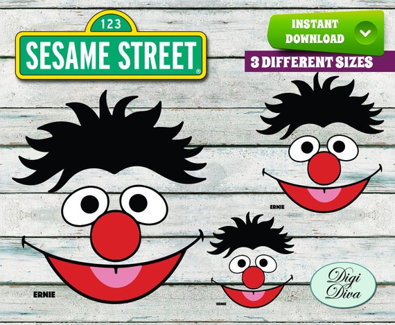 Sesame Street Faces Cut Outs Printables Large by DigiDivaShop