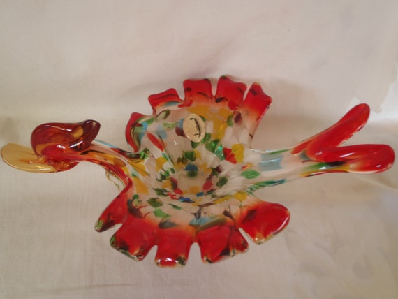 Murano Glass Bird Figurine Empoli Style Hand By Dupasseaupresent