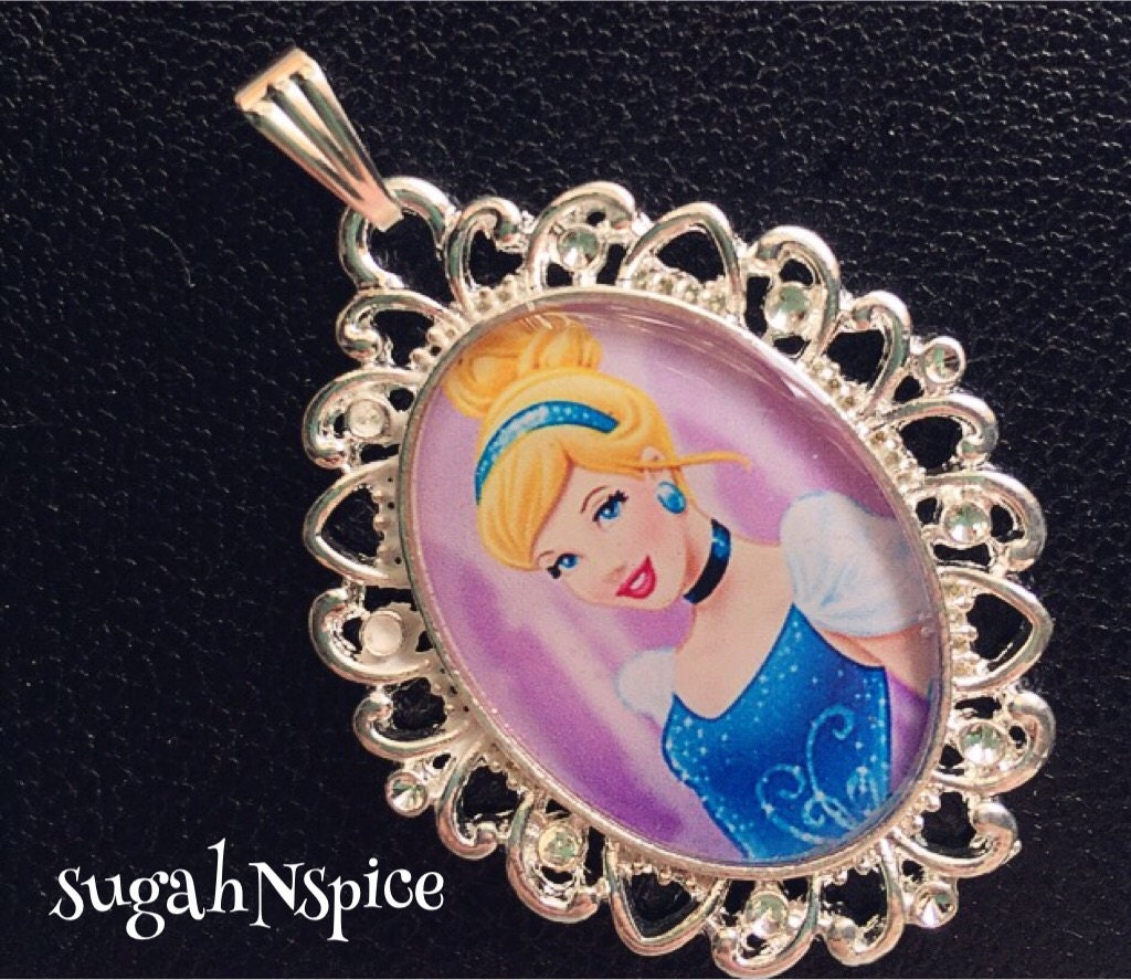 Disney Princess Cinderella Necklace Pendant Cabochon for