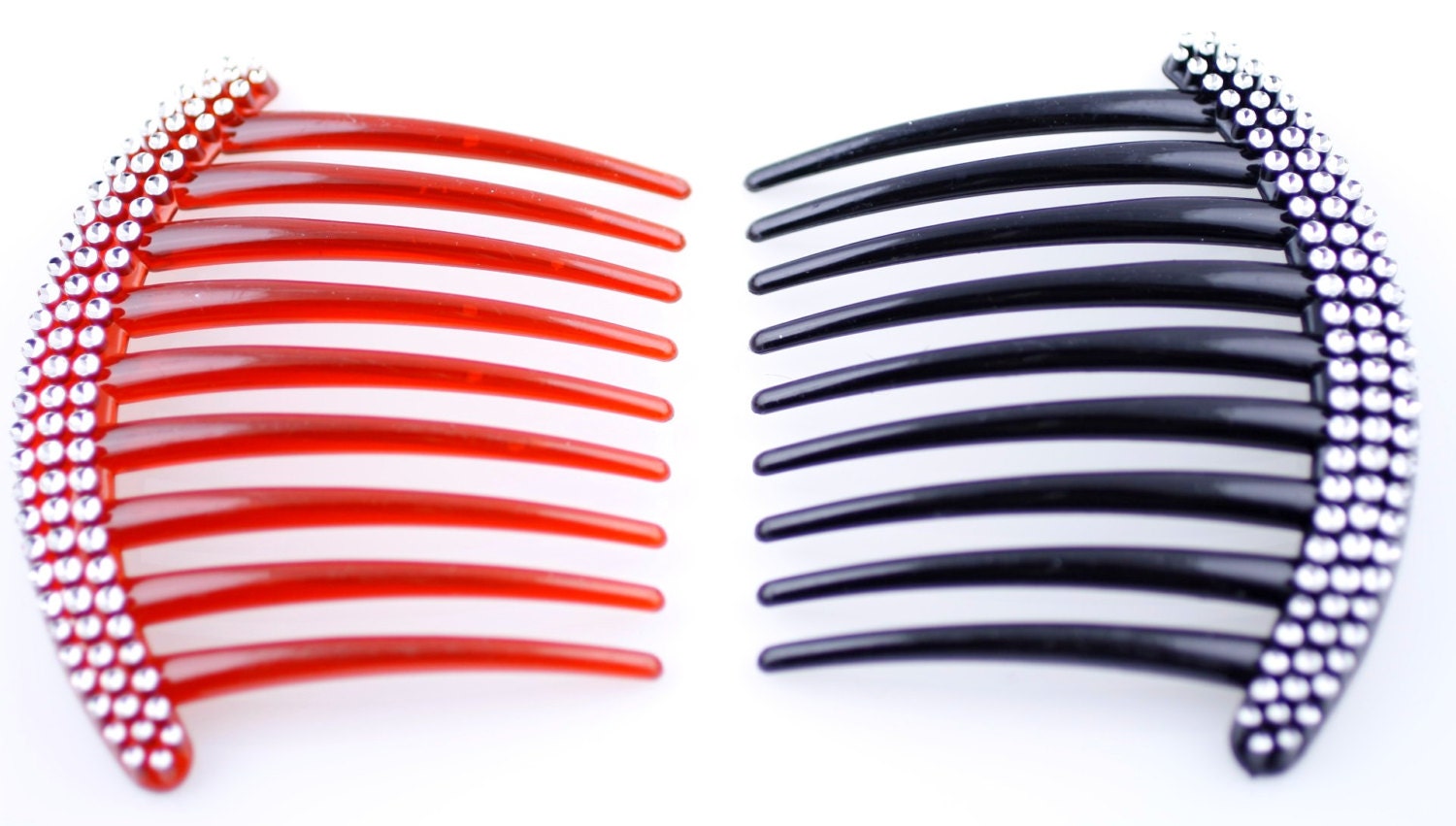 2 Pieces French Twist Hair Combs with Clear by FashionLoveStudio