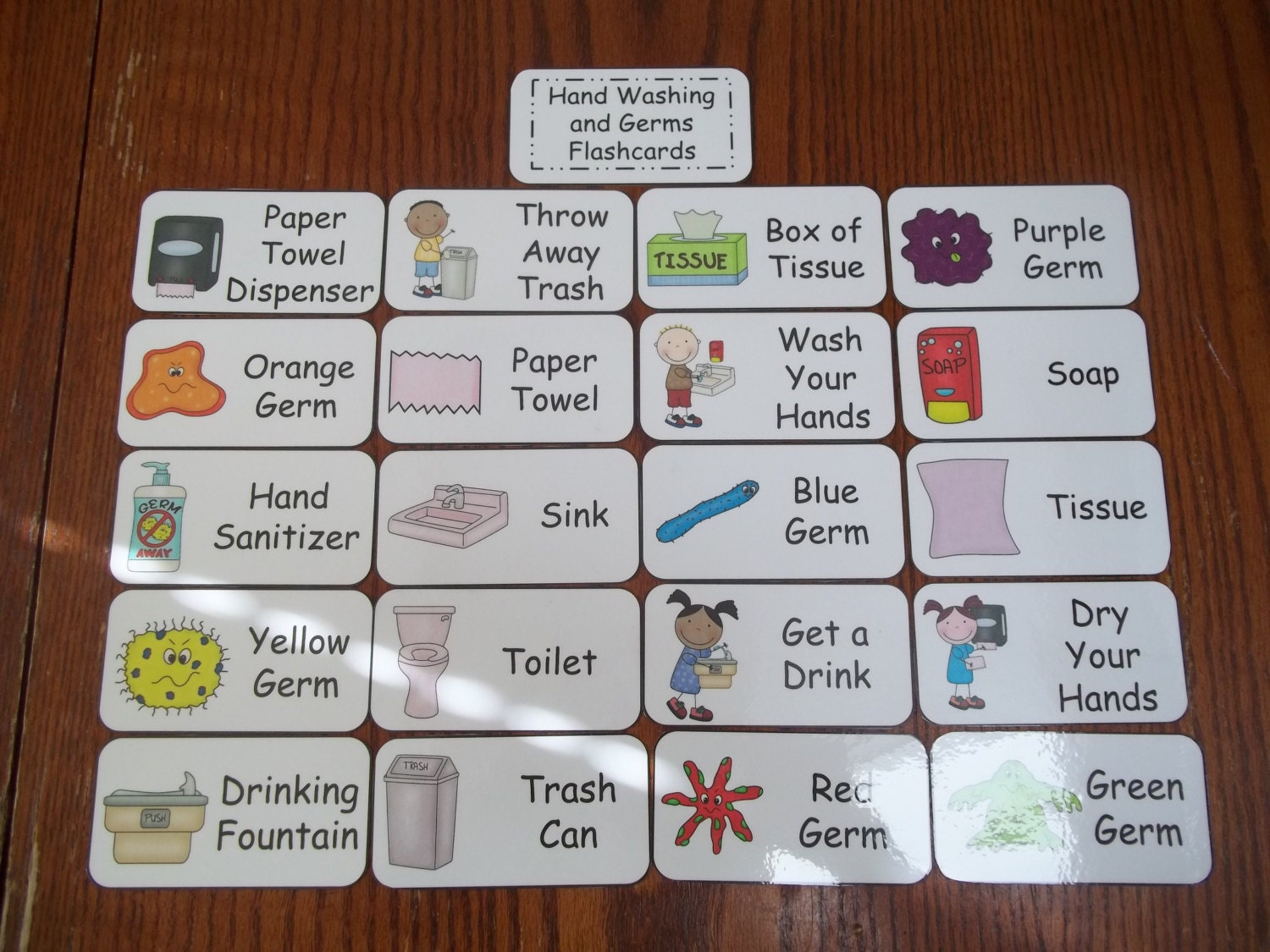 20 Hand Washing And Germs Flash Cards Preschool Thru Third