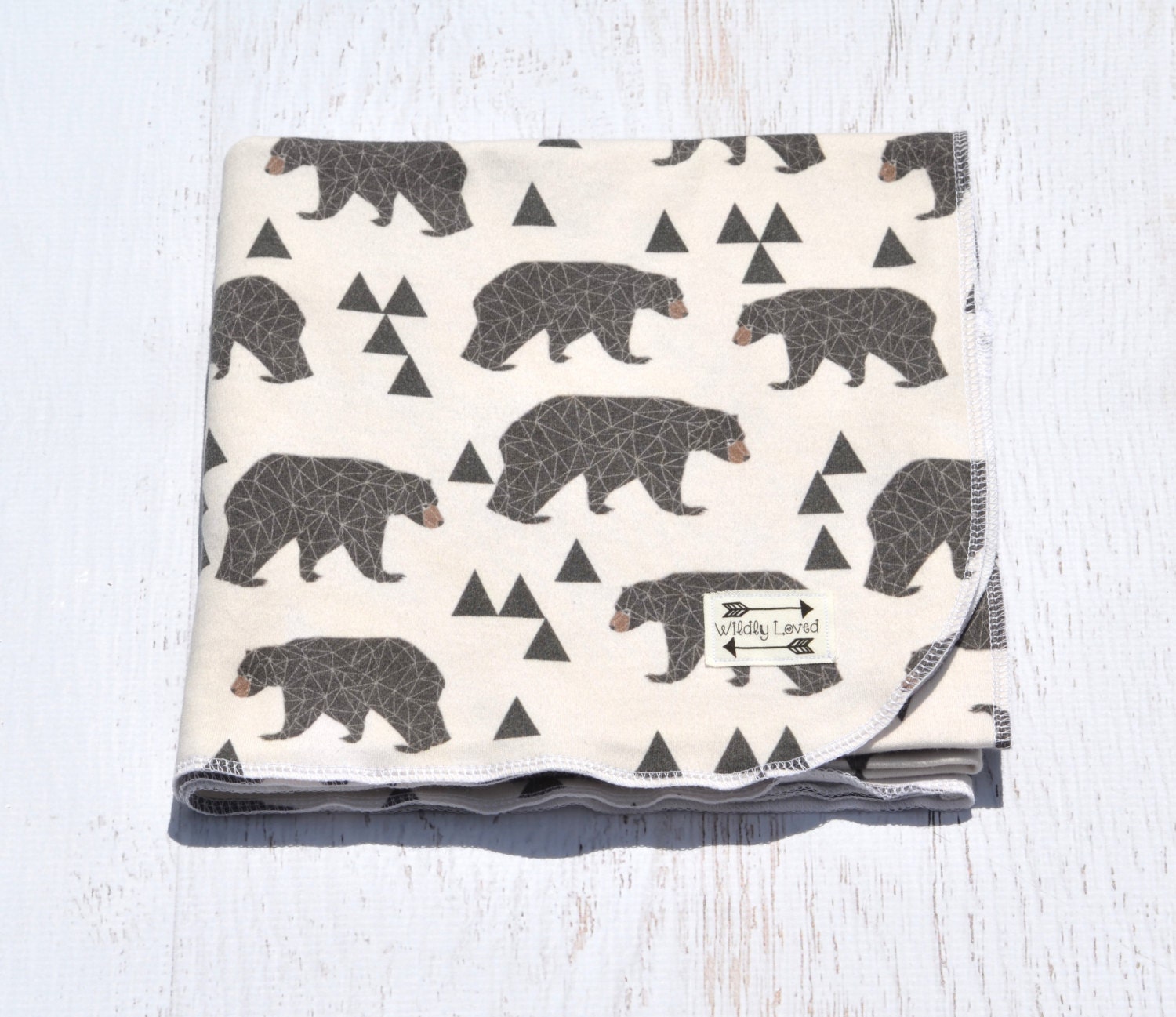 Riley// ORGANIC black bear blanket Unisex by WildlyLoved on Etsy