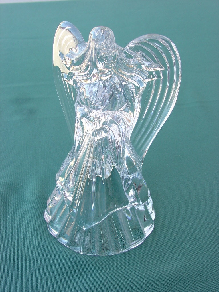 Vintage 24 lead crystal Angel candle holder by myitaliandreams