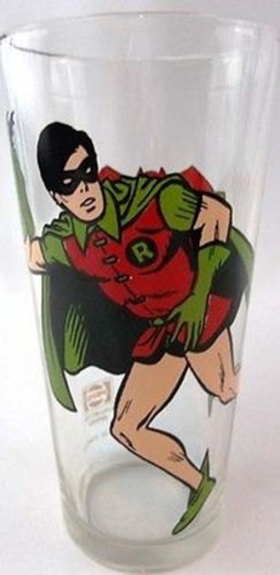 1978 Pepsi Glass with ROBIN from DC Comics by dotcomsignment