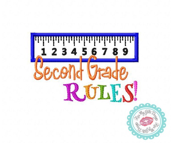 Download Second Grade Rules Machine Embroidery Applique Design