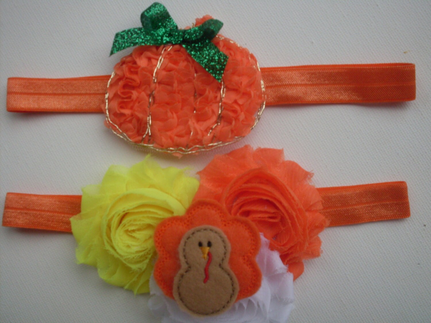 Two Thanksgiving Headbands Turkey Headband Fall by SHELOVESGLITZ