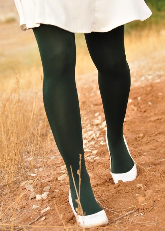 Dark Forest Green Tights Unique color tights by WaterStars