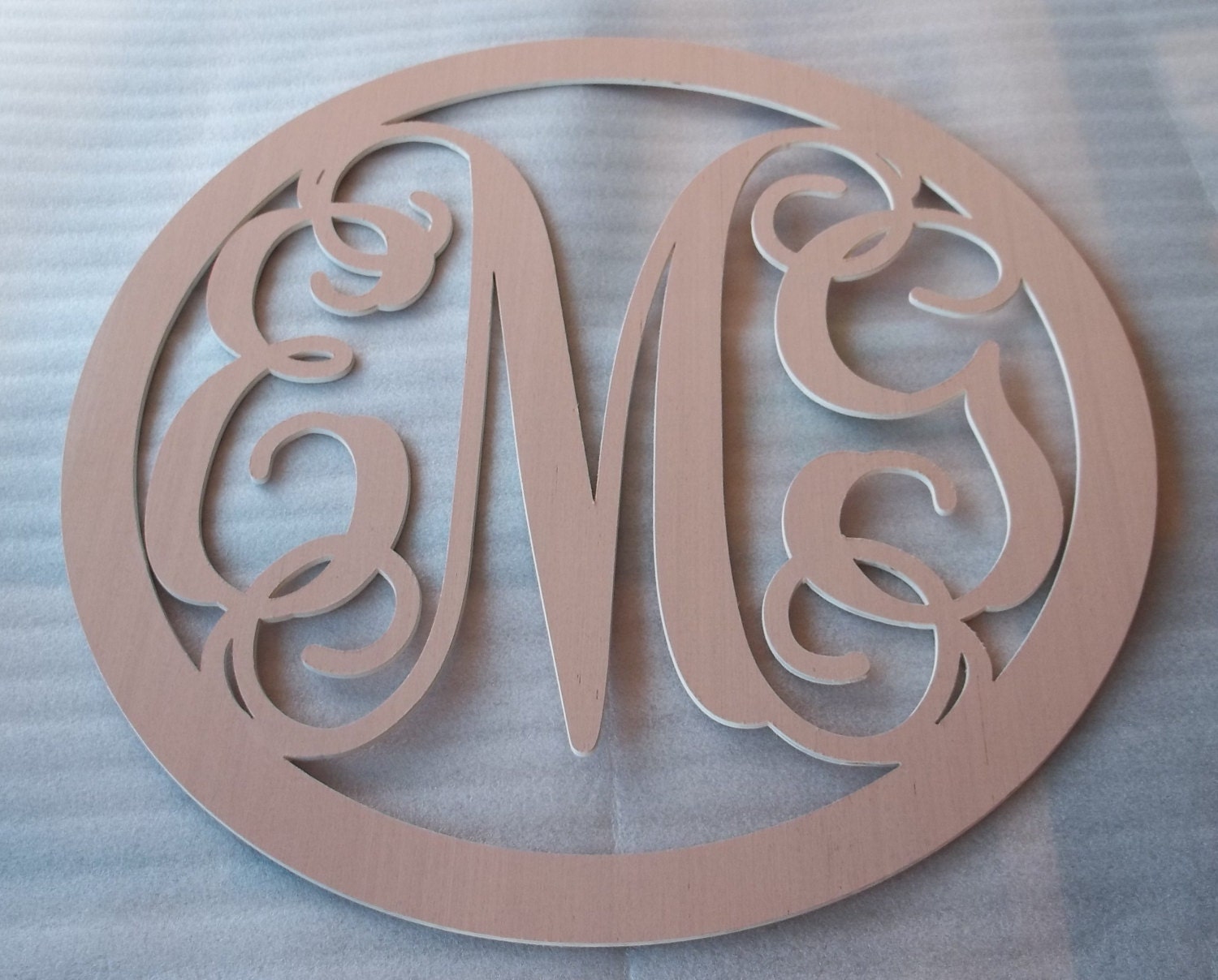 item broken claim usps letter letter Monogram Circle 3 Custom letter wood circle