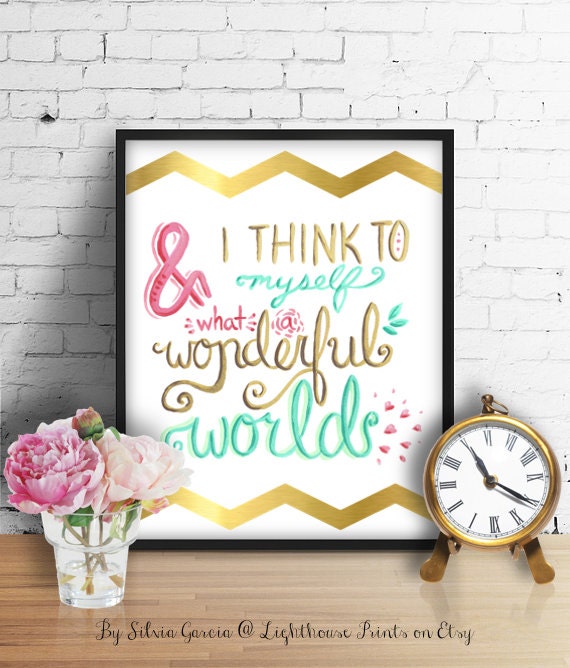 What a Wonderful World Printable Wall Art Instant Digital
