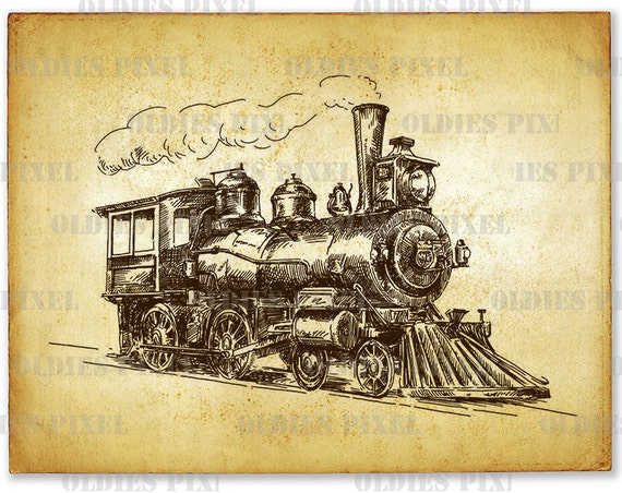 antique train clip art free - photo #34