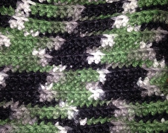 Chunky Cowl...Green, Black & Grey Cowl Infinity Scarf