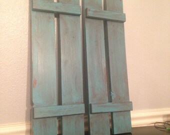 set of 2 cute decorative shutters for home decor counry shabby chic wood shutters - Decorative Shutters set of 2 cute decorative shutters for home decor counry shabby chic wood shutters - Decorative Shutters
