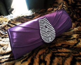 Rhinestones Chandelier - Wedding Clutch Bag - Purple Formal Evening ...