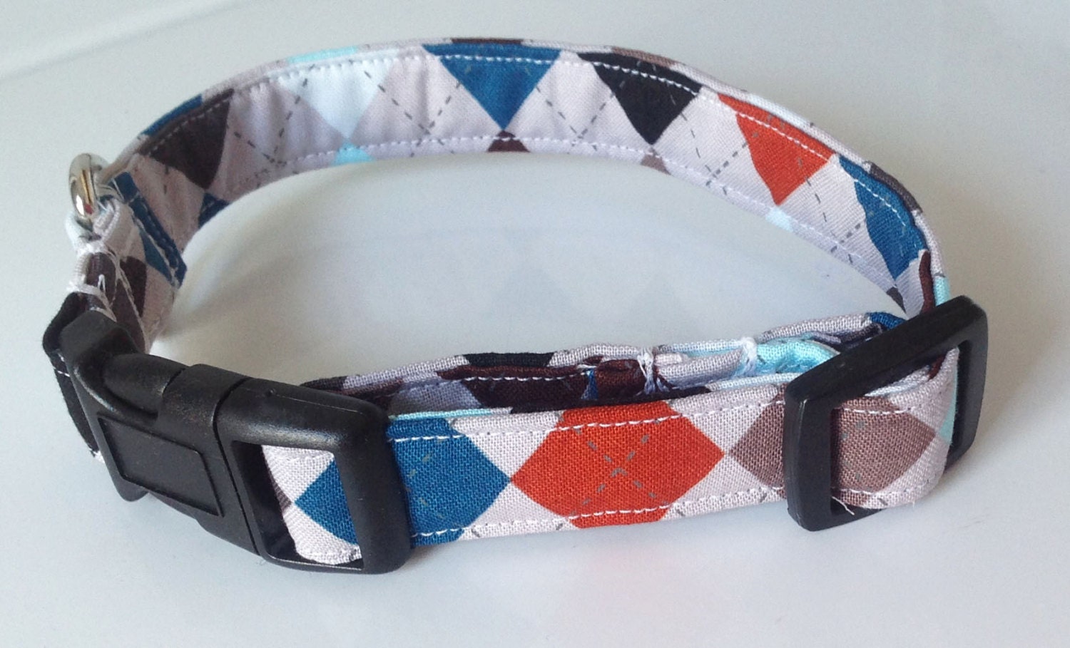 Gray Argyle Male Dog & Cat Collar