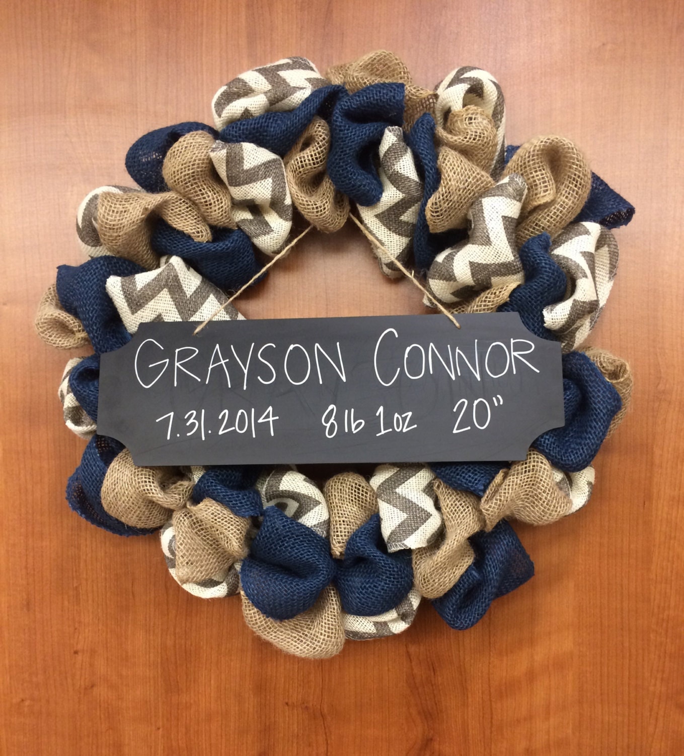 Baby Boy Announcement Wreath Hospital by LottieGraceDesigns