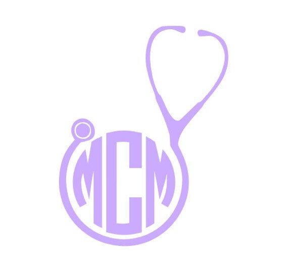 Stethoscope Monogram Decal by PeachPerfectDesign on Etsy