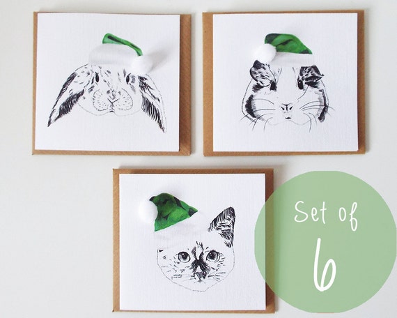 Set of 6 Santa's Mini Helpers Cards
