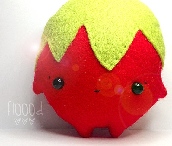 strawberry plush pillow