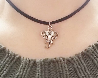black choker necklace festival jewellery boho choker gift for women boho jewellery elephant choker minimalist necklace hippie jewellery