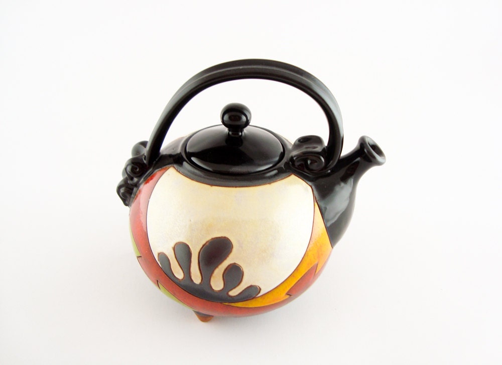 Colorful ceramic teapot pottery teapots ceramics and by Avanturine