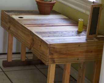 Reclaimed Wood Bench with 8 Legs (Local Pickup Only: Austin, TX)