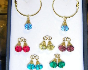 Crystal Dreams 'Rainbow Jewels' Hoop Earrings Set