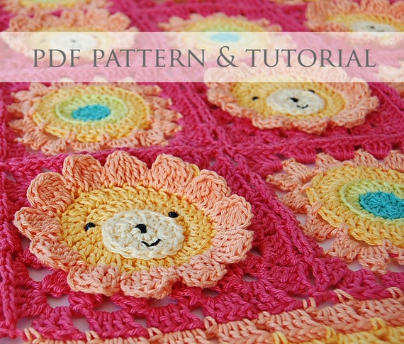 Little Lion Crochet Baby Blanket pdf pattern & step-by-step tutorial