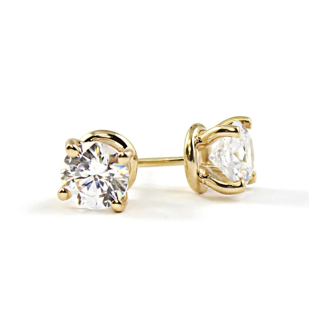 14K Gold Moissanite Stud Earrings