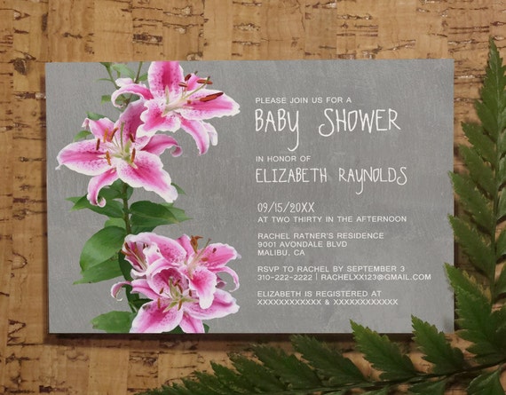 Lily Baby Shower Invitations 3