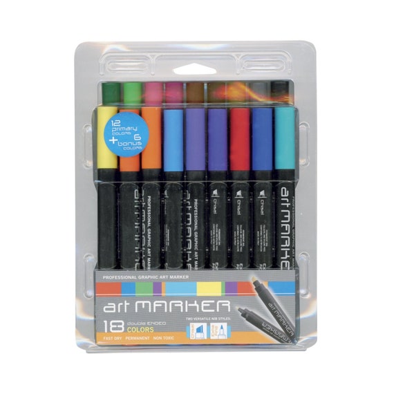 18 Professional Grade Color Markers 18 by HandmadeCraftSupply