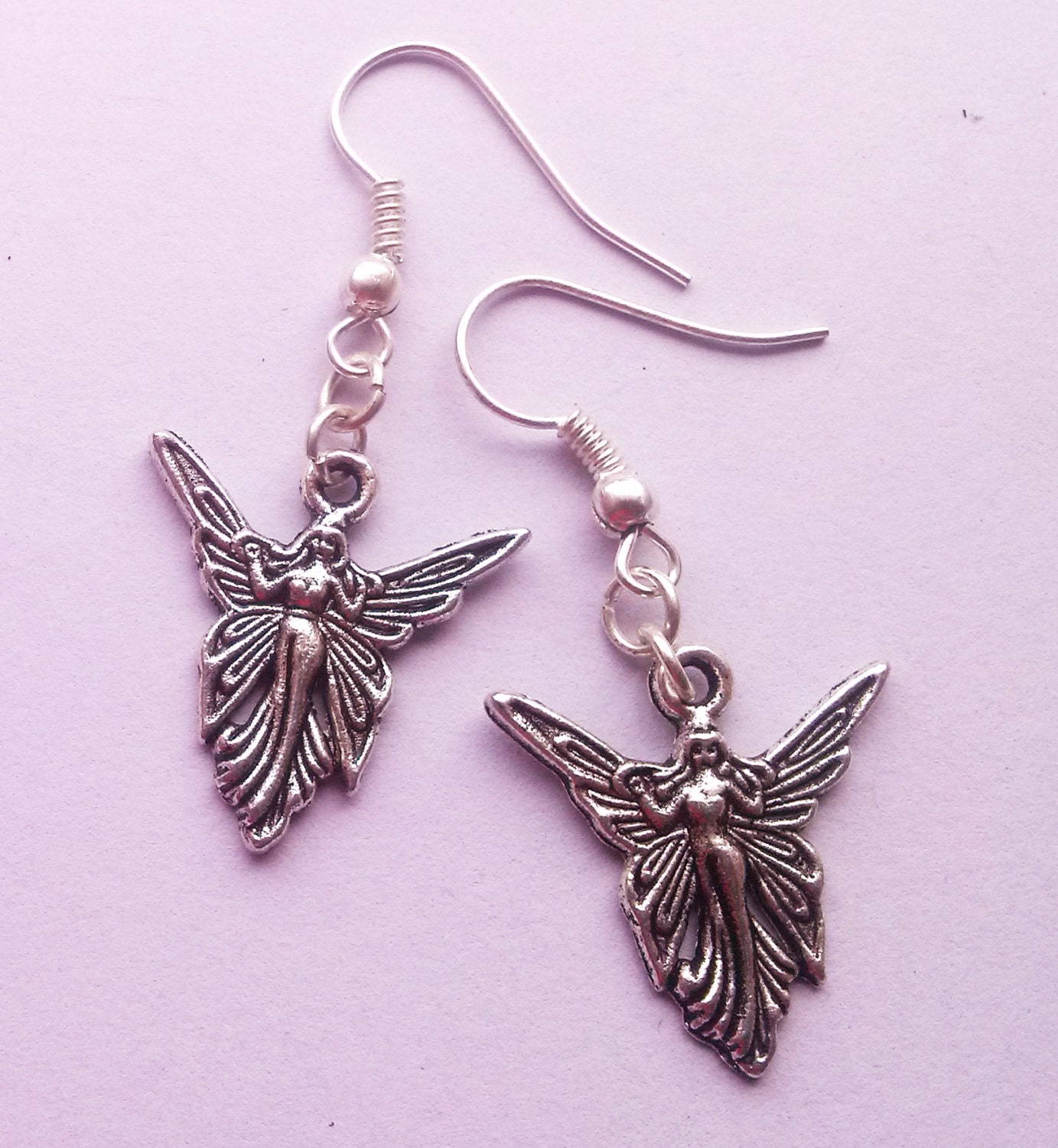 Angel Earrings Silver Angel Earrings Guardian by AzureAllure