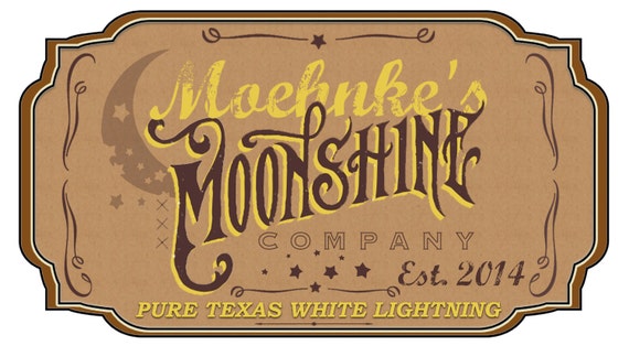 Custom MoonShine Label Waterproof Vinyl by JTGgraphicDesign