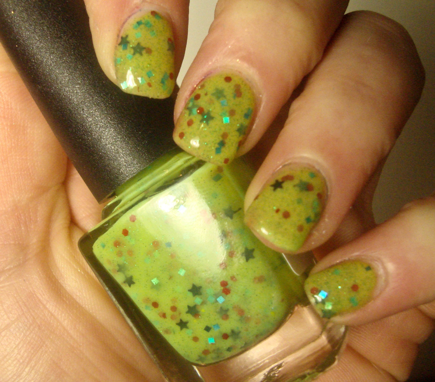 Lime Green Glitter 5 Free Nail Polish Glitter by PepperPotPolish