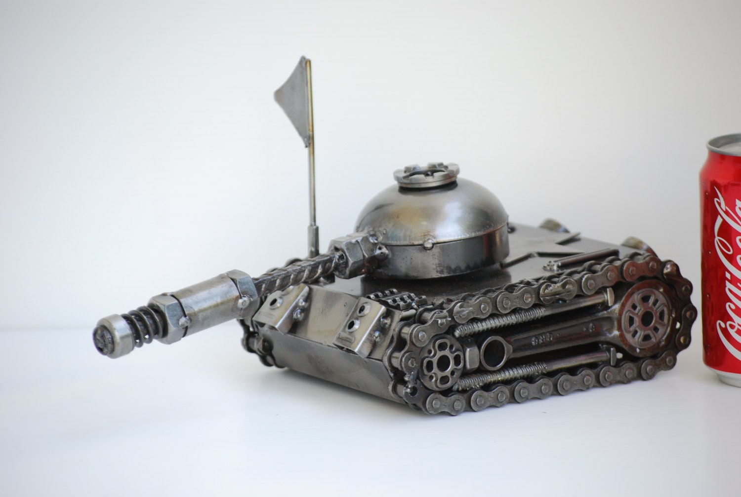 Tank type B Scrap Metal Sculpture Model Recycled Handmade