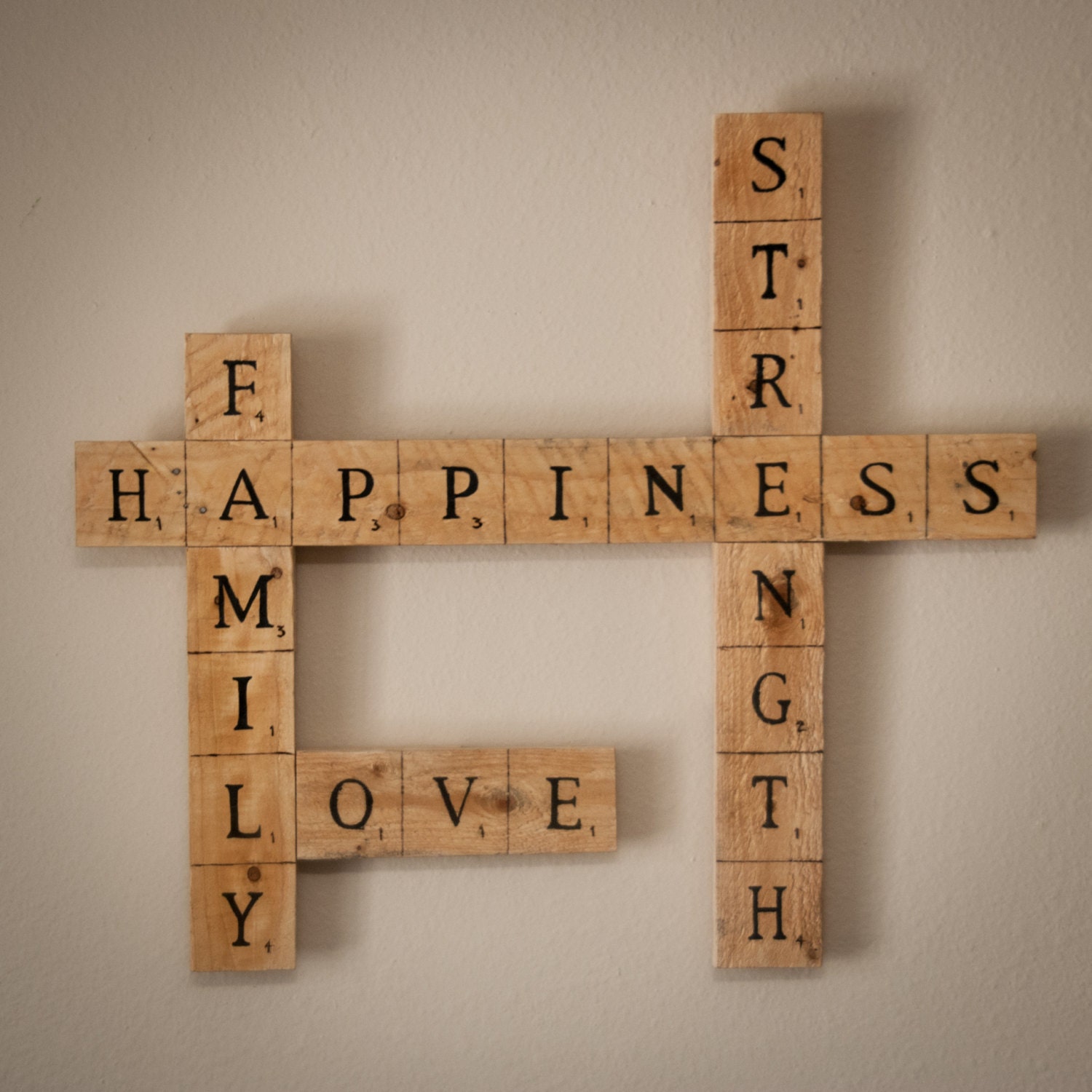 Custom Family Sign Scrabble Letter Wall Art by SimplyPallets