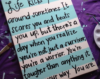 You're A Warrior Quote Canvas