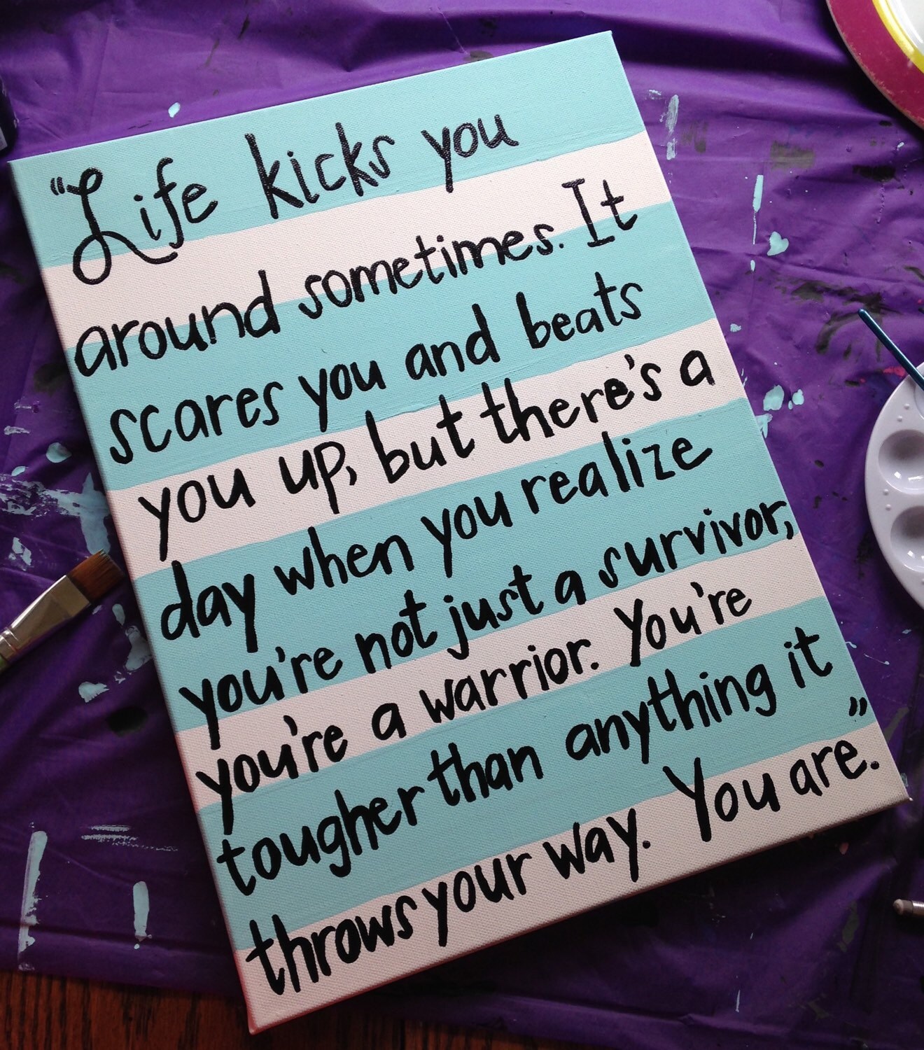 You're A Warrior Quote Canvas by MGcanvases on Etsy