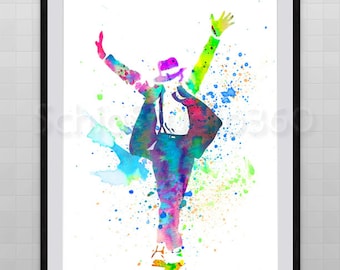 Michael Jackson Watercolor Art Print Wall Art - MJ Geekery Home Decor Giclee Wall Decor Art Home Decor Wall Hanging Housewarming Gift