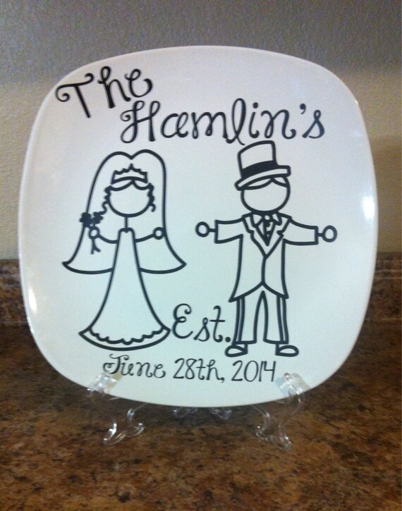 Personalized Commemorative wedding plate Custom wedding ate